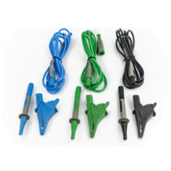 HT INSTRUMENTS UNIVERSALKIT COMBI / Juego de 3 cables, 3 cocodrilos y 3 puntas color negro-verde-azul